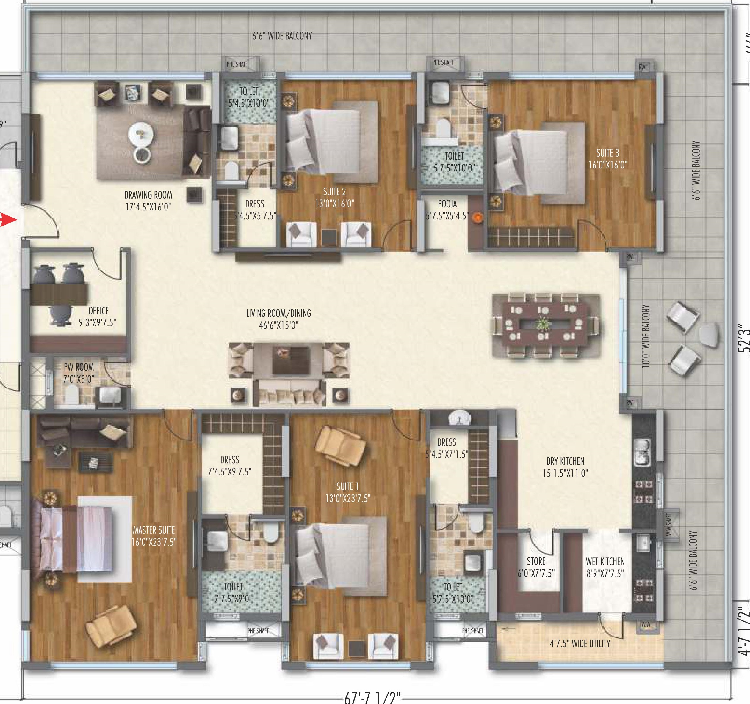 GVK Sky City 1239, 63, 1/B, Raj Bhavan Road, Hyderabad Apartments